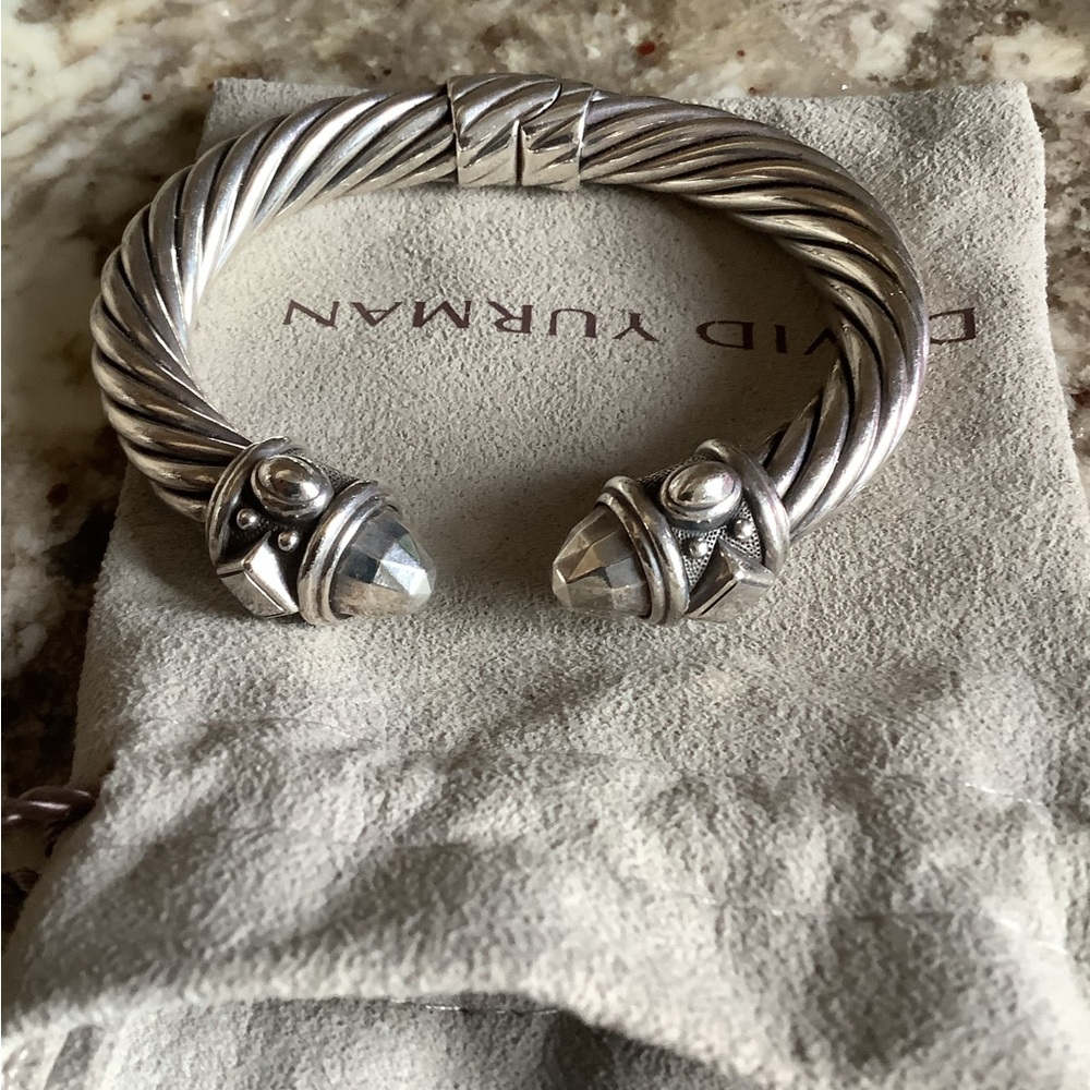 David Thurman thick silver cable with detailed ends